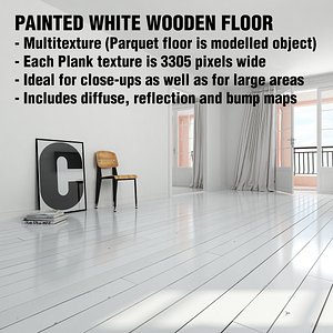 Painted White Wooden Floor