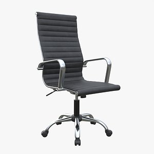 3D Office Chair with armrests and wheels 05 model