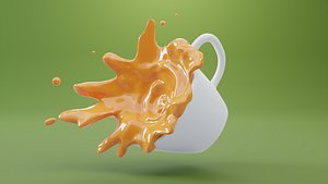 3D glass cheese liquid simulation