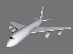 low-poly passenger jet airliner 3d 3ds