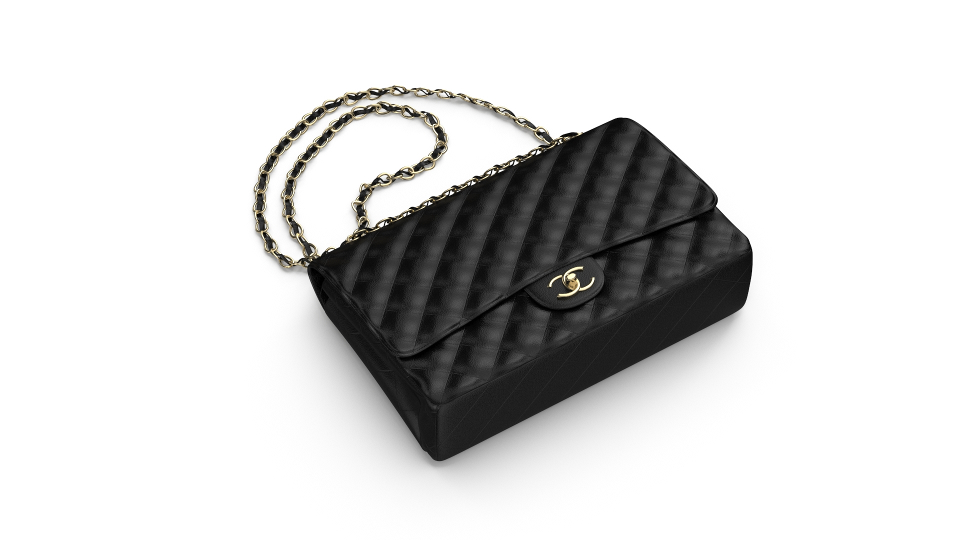 Womens Handbag Grained Calfskin Chanel Black 3D Model $39 - .3ds