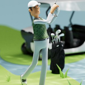 3D model Golfer male