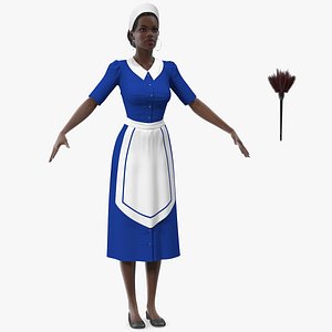 3D dark skin black maid