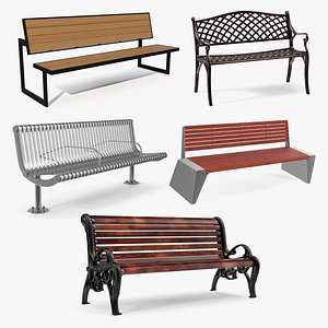 Street Benches Collection 3 3D model