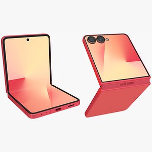 3D Samsung Galaxy Z Filp7 Coral Red Animated model
