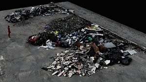 debris trash piles destroyed building ruins part3 scan 3D model