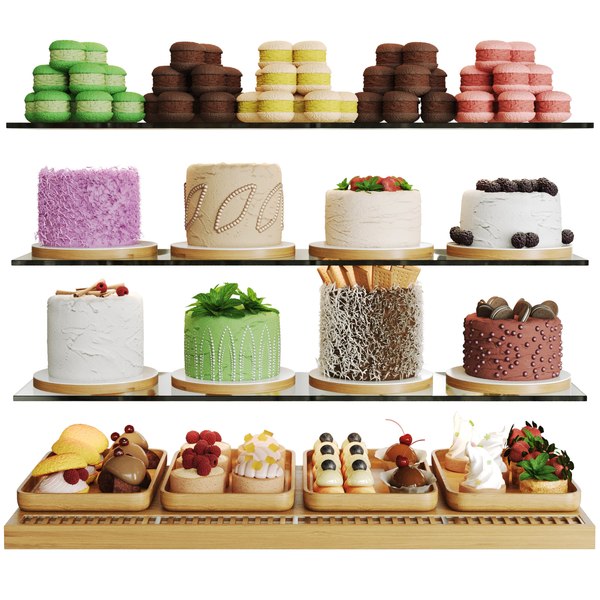 3D Showcase with sweets and desserts 2 - TurboSquid 1784559