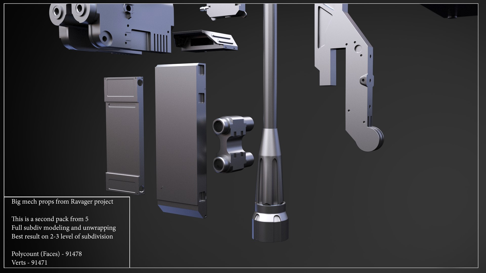 3d Big Mech Props Model