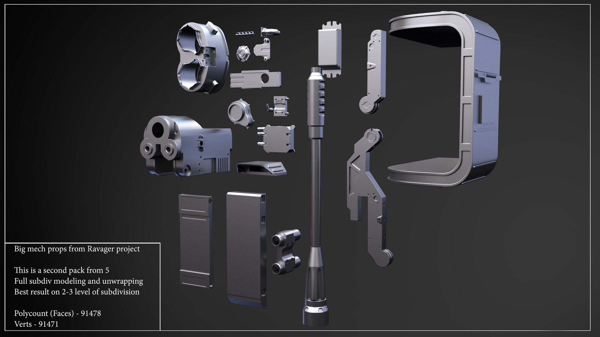 3d Big Mech Props Model