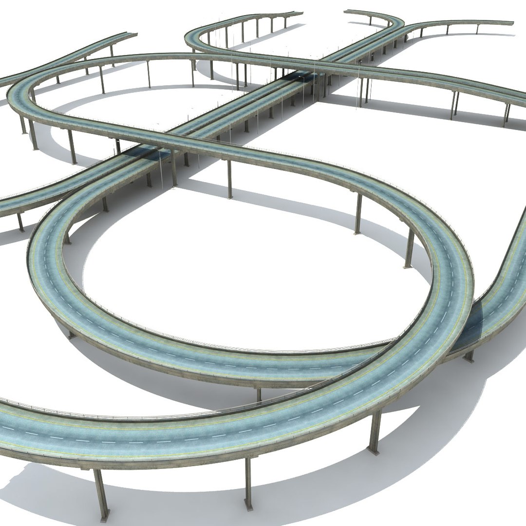 Highway Set Bridges Overpass Max
