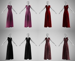Dress 55 Velvet Colors With Design Collection 4