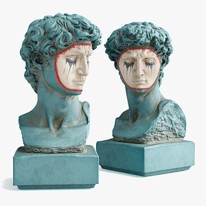 3D David Michelangelo masked bust model