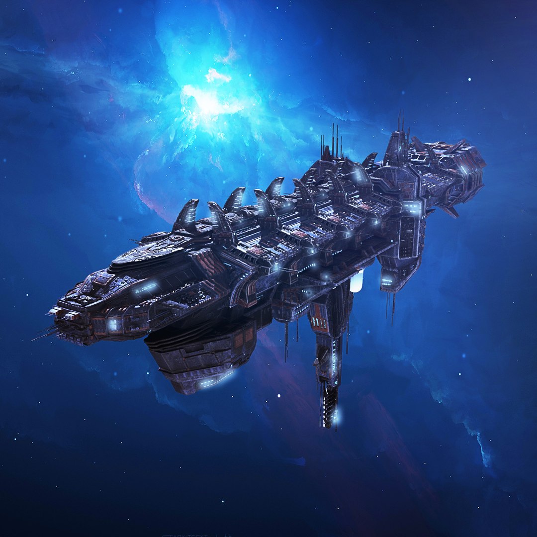 Large space battleship in deep space. futuristic, militaristic, sci-fi, 4k,  unreal render, astrokings