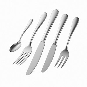 common cutlery set 5 3D model