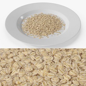 Quick Oat Flakes on Plate