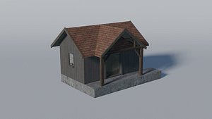 3D model Tiny rural train stop