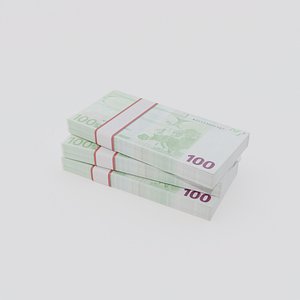 Hundred Euro Currency 3D model