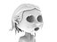 Modelo de impresión 3D de niña de terror de dibujos animados