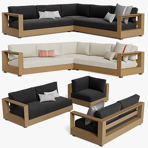 3D West Elm Telluride Outdoor Modular Sofa model