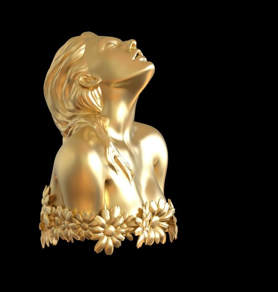 3D woman bust flowers