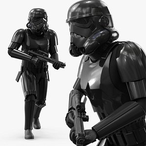 Star Wars Shadow Trooper and Blaster Rigged 3D