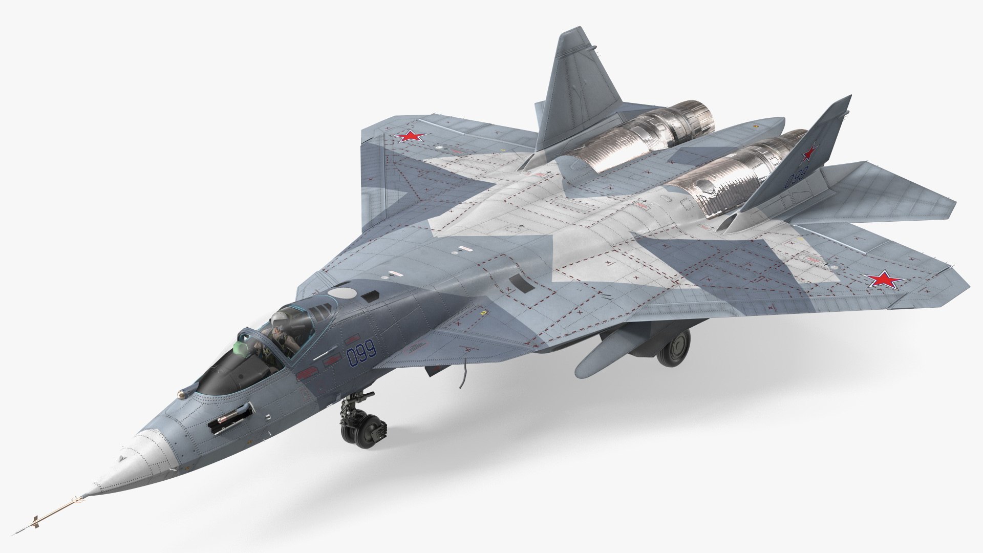 Russian Pilot in SU 57 Fighter Plane Hand Gesture 3D model preview