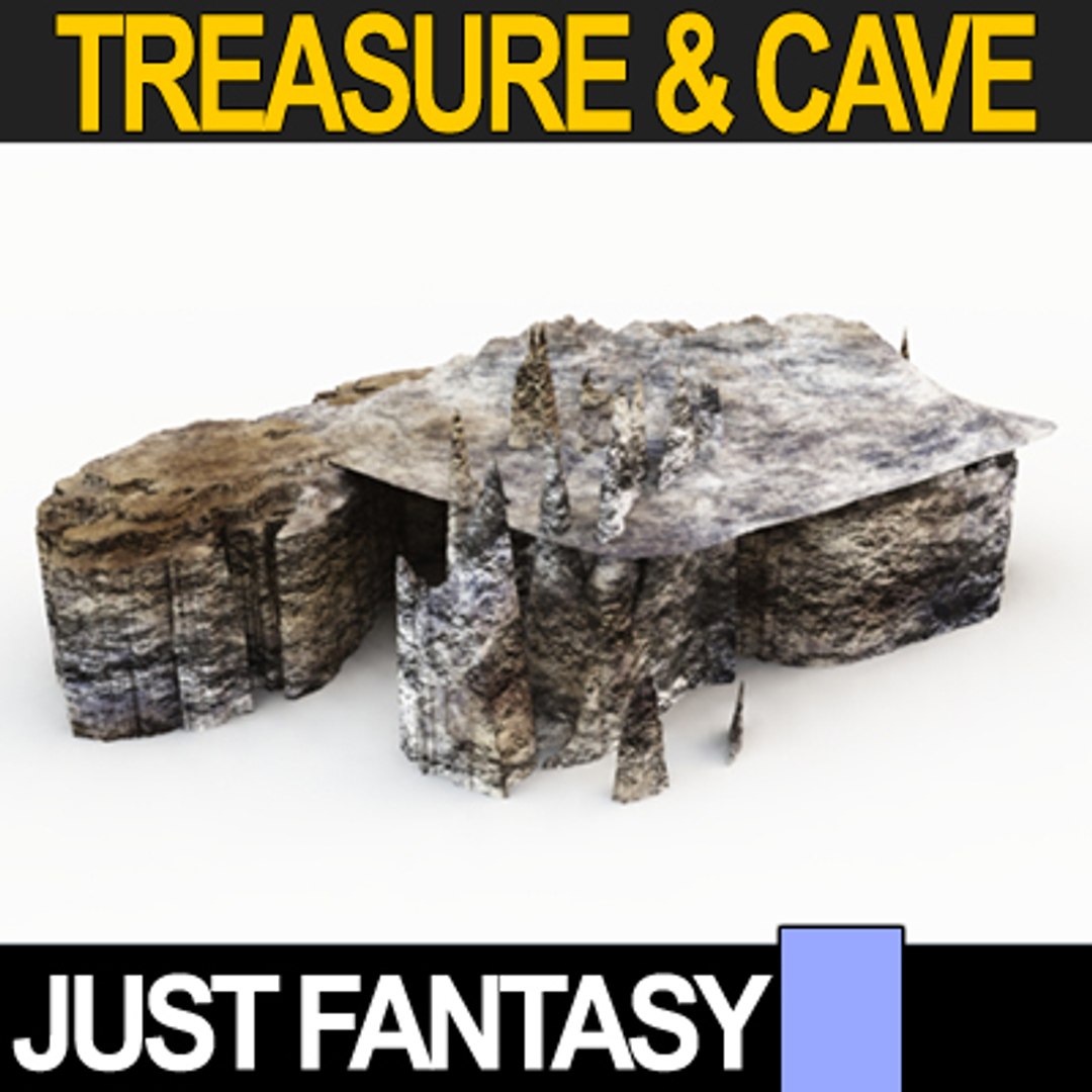 3d medieval cave gold treasure