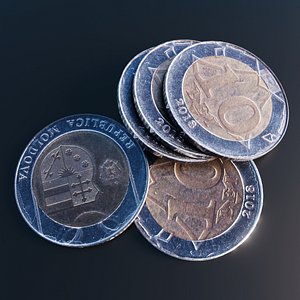 Moldovan Leu Coin 3D model