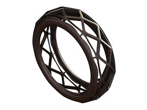 Wireframe Shape Geometric Ring 3D model