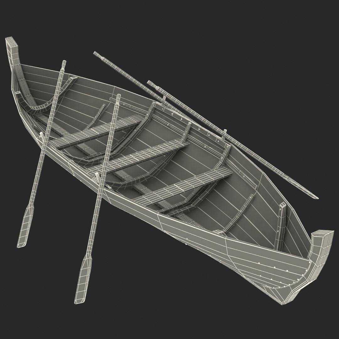 rowing boat modeled 3d model