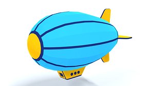 3D Low Poly Cartoon Zeppelin
