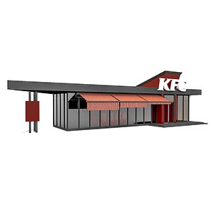 fast food restaurant kfc 3d model