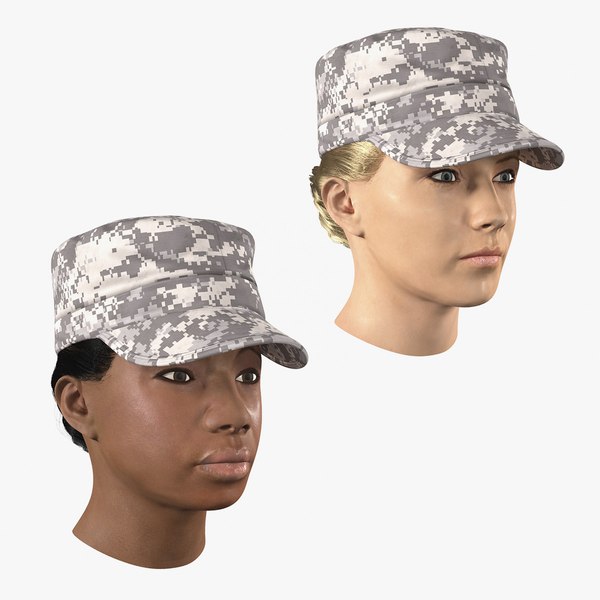 Female Soldier Heads Collection 3D
