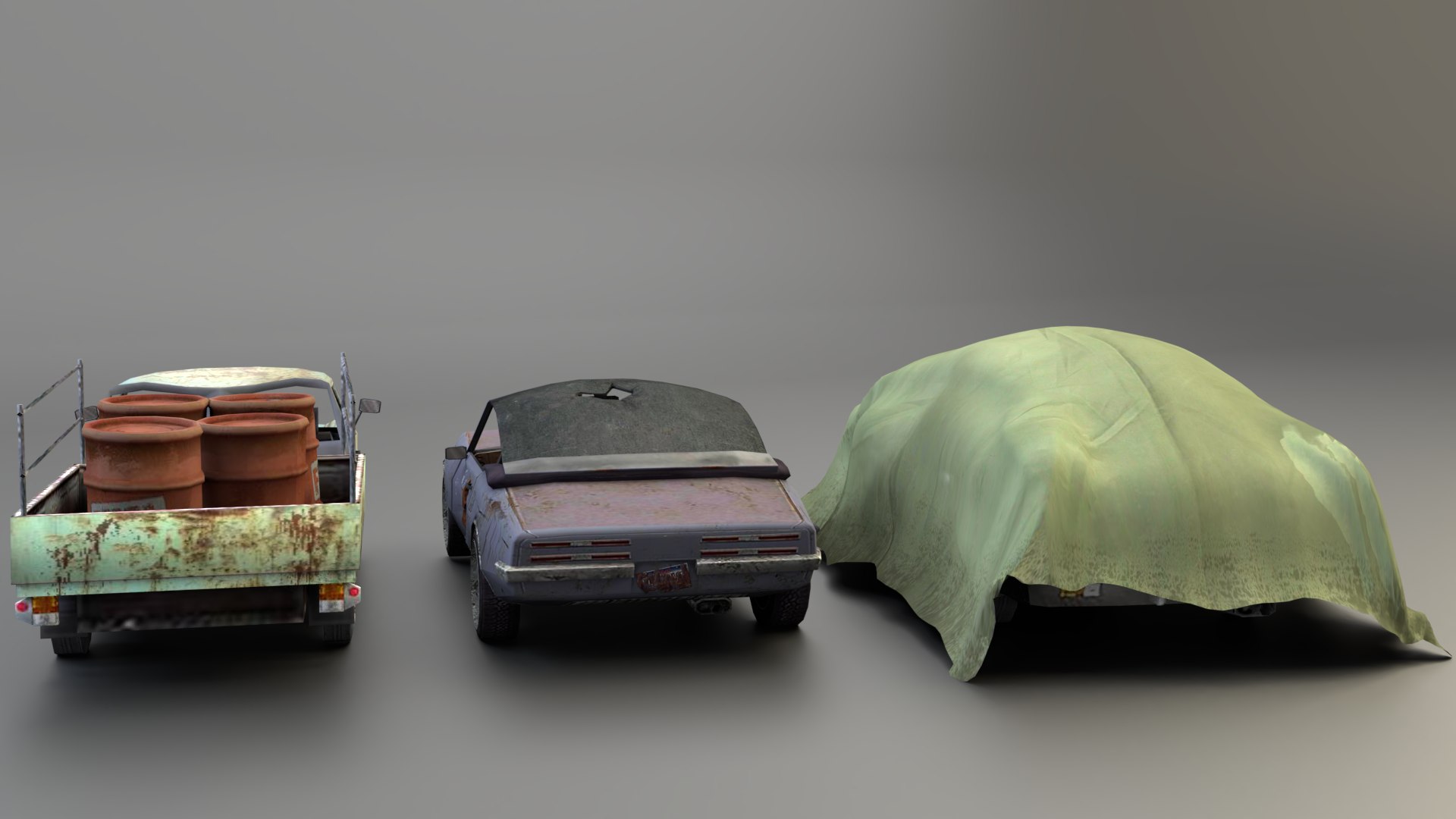 3D Model Rusty Cars Mini Pack - TurboSquid 1853015