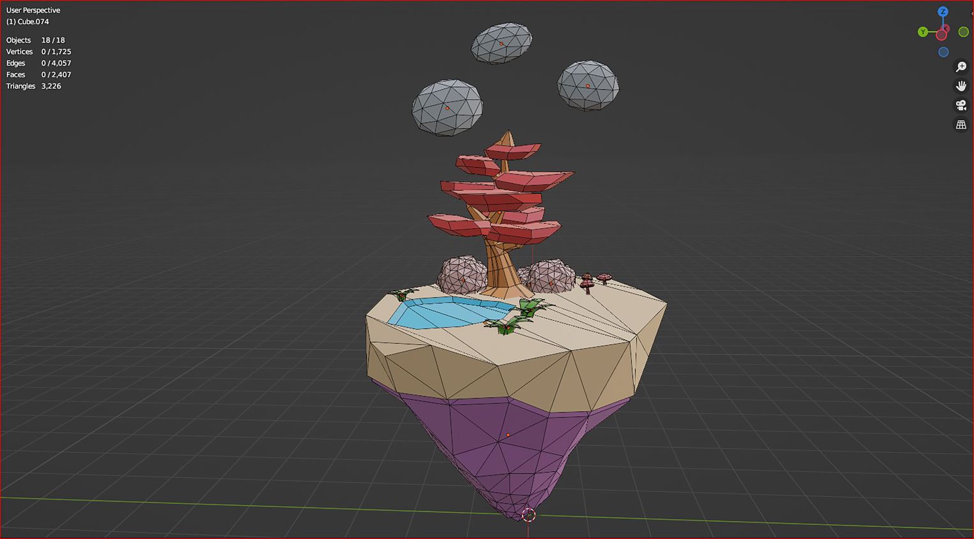 3D Model 3d Flying Land With Beatiful Landscape Icon - TurboSquid 2055885