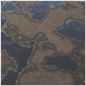 Wet asphalt material 07 8k seamless PBR 3D model