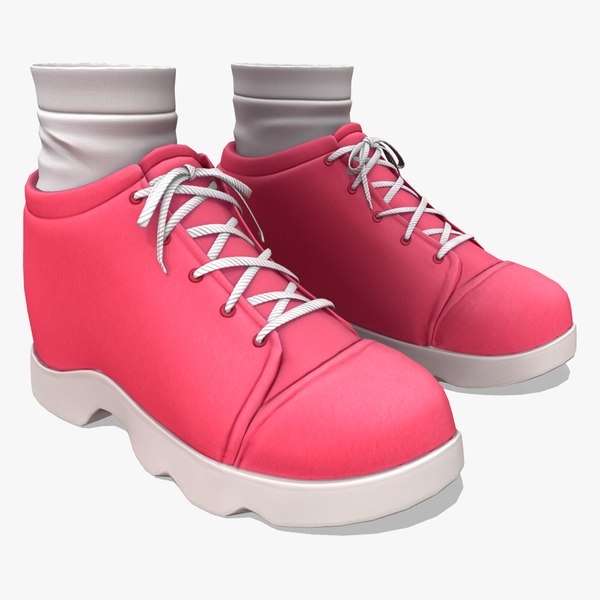 3D Coral Pink Female Sport Shoes With White Socks TurboSquid 1997673