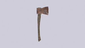 Rust Axe Post Apoc PBR low-poly 3d model game ready model