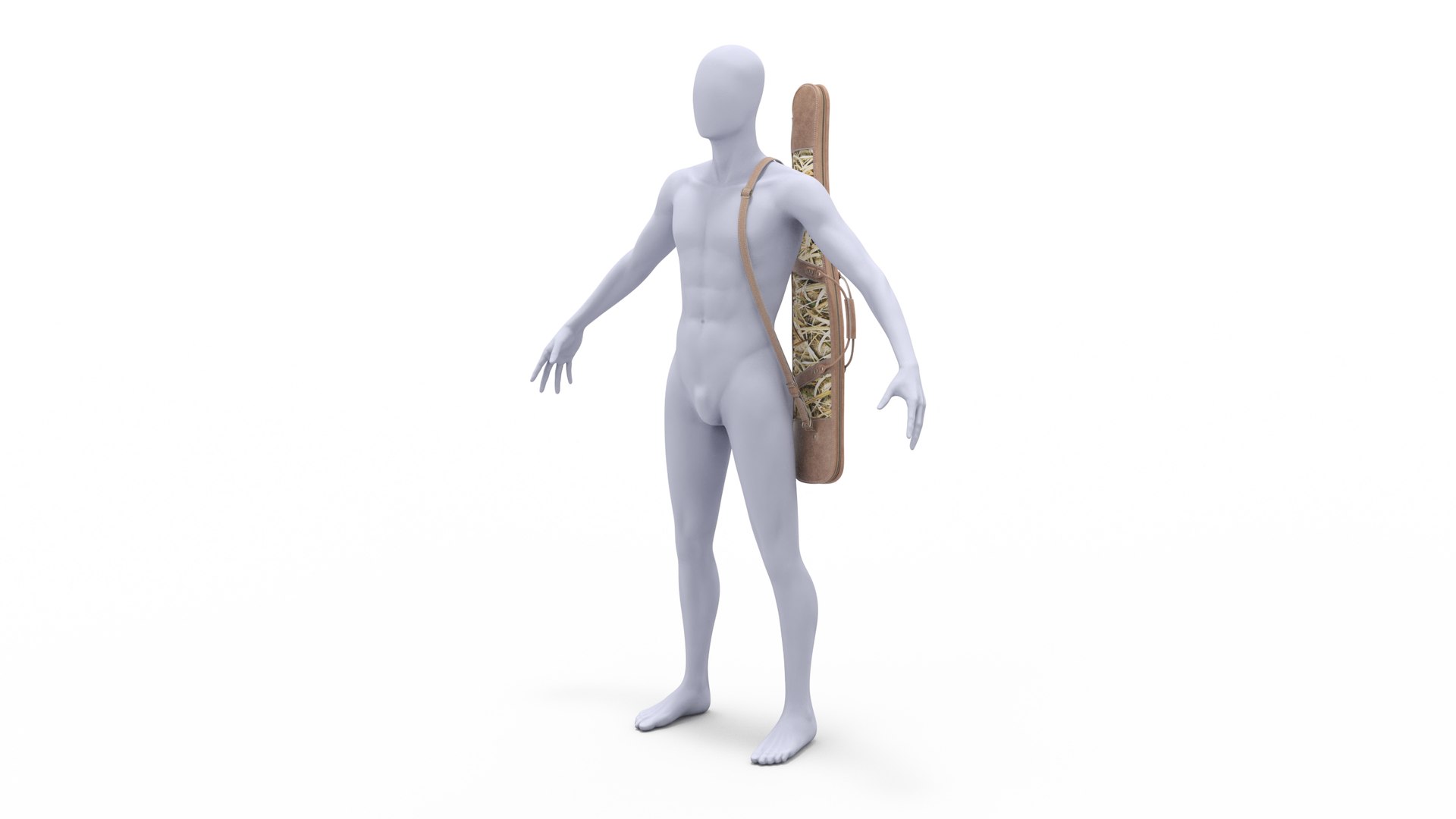 Hunting Rifle Bag on Mannequin 3D model preview