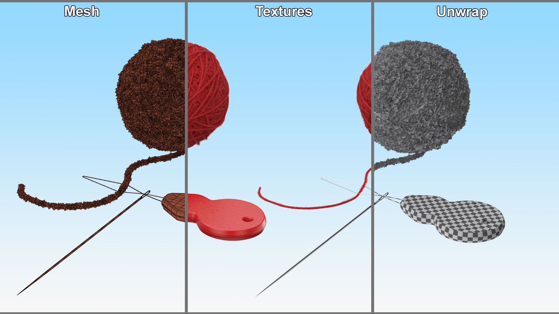 Yarn With Threader And Needle 3D - TurboSquid 2388783