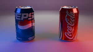 Lata de gaseosa Coca Cola y Pepsi 3D model
