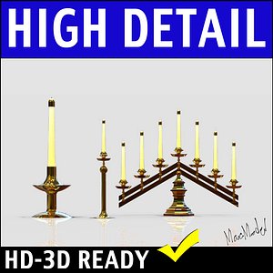 brass candelabra 3d model