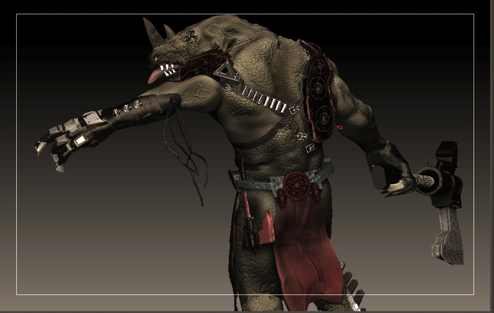 3d model rino monster