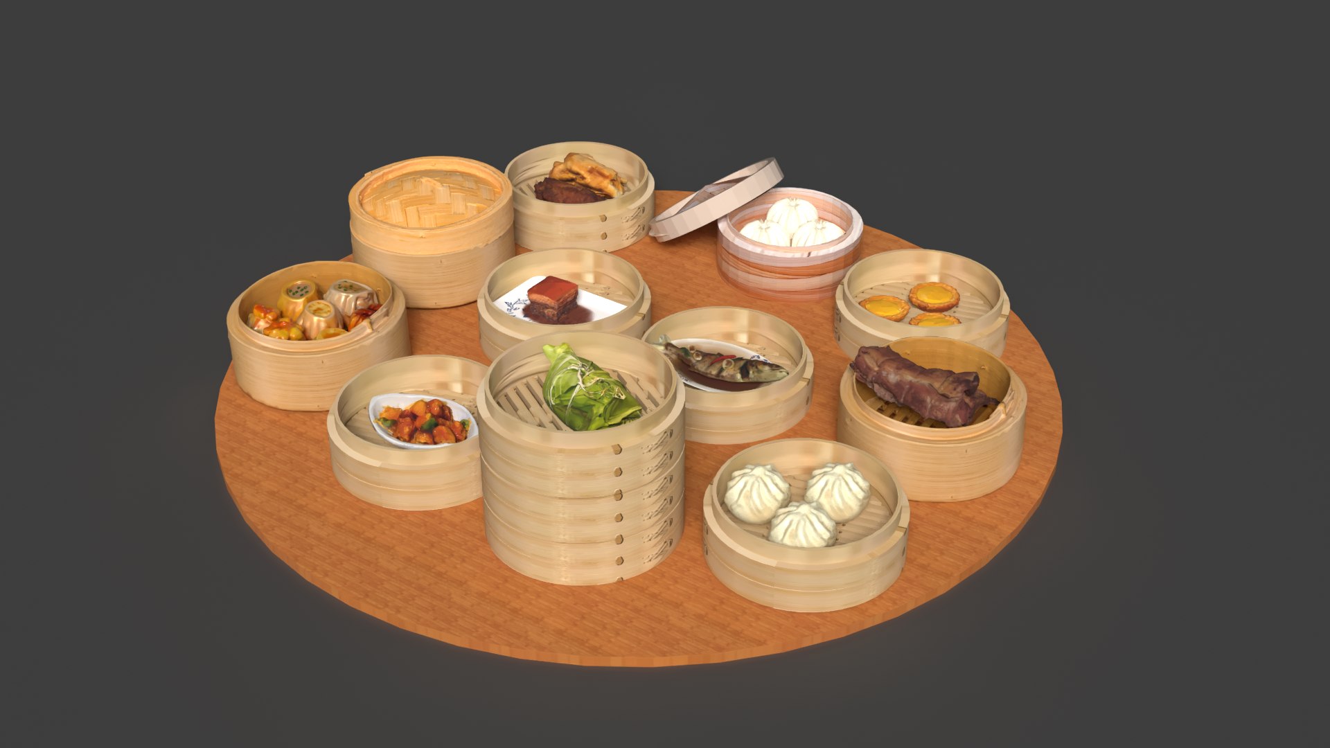 Chinese Dim Sum Collection 3D Model - TurboSquid 2404314