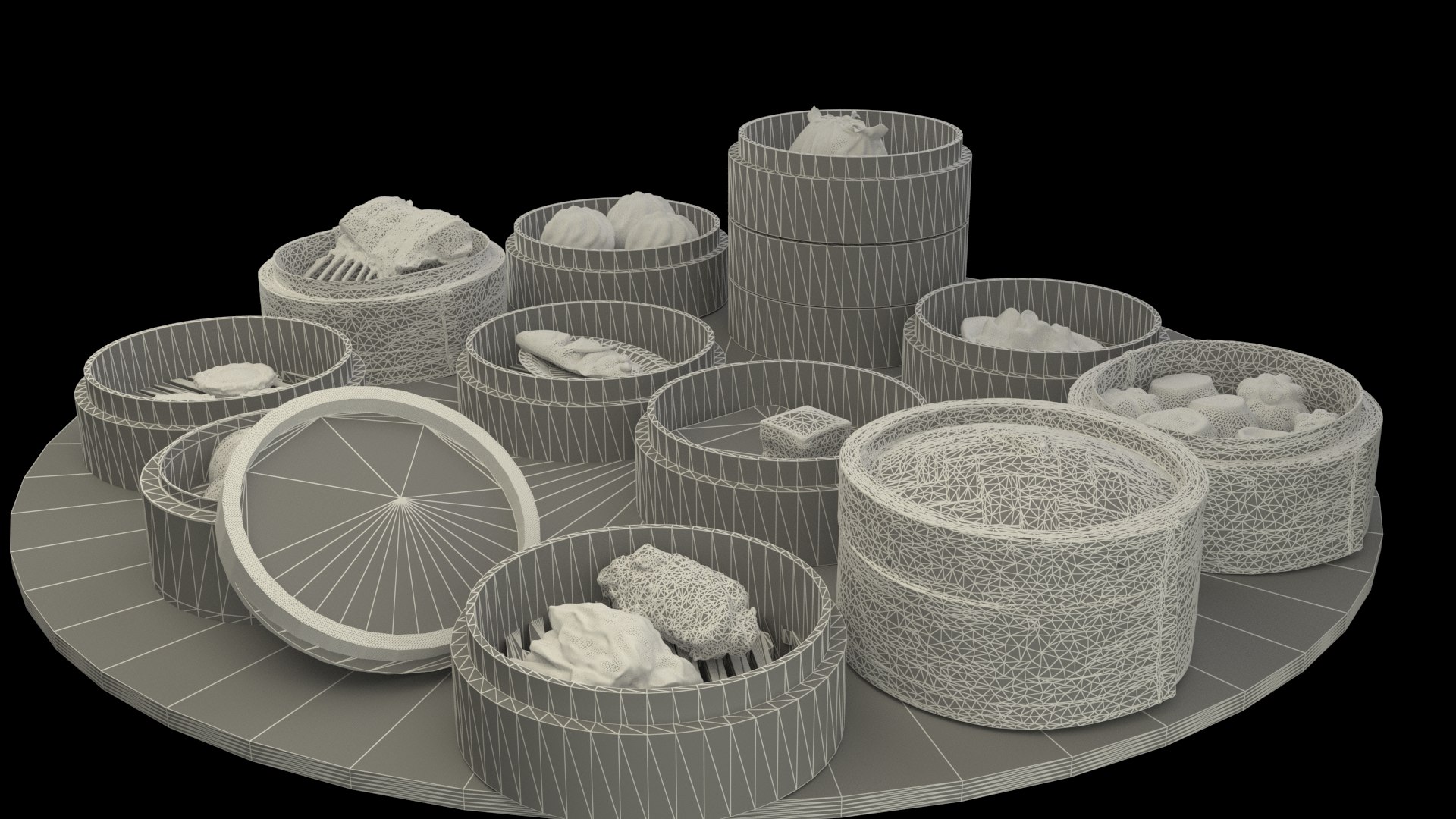 Chinese Dim Sum Collection 3D Model - TurboSquid 2404314