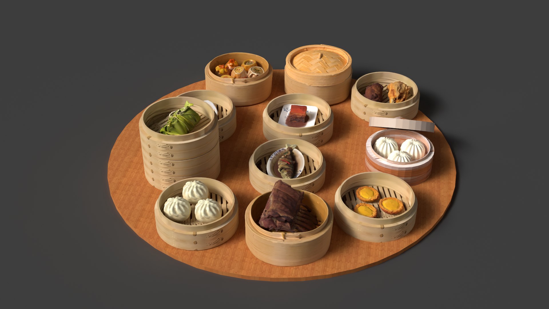 Chinese Dim Sum Collection 3D Model - TurboSquid 2404314