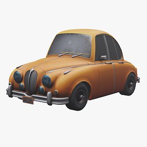3D Low Poly Stylized Cartoon Car