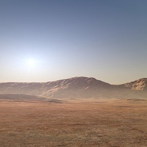 3D desert mountain range model