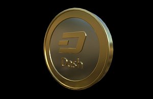 dash cryptocurrency 3D model