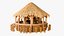 Stylizowany bar plażowy Tiki Hut, zestaw rekwizytów, model 3D, gotowy do gry, 4K PBR